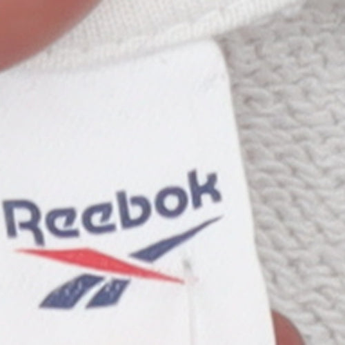 Reebok Women’s Beige XS Pullover Hoodie with Logo Print