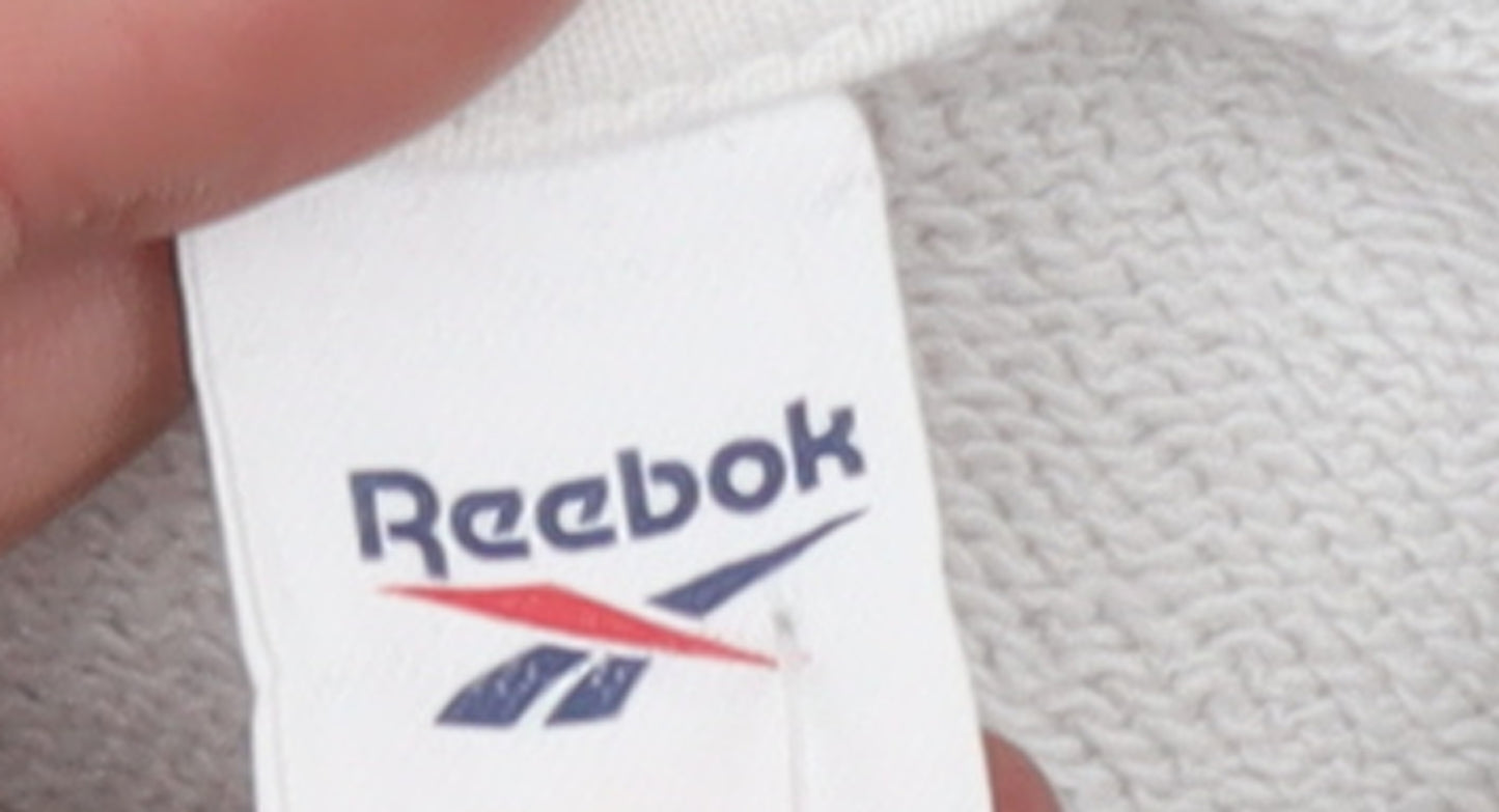 Reebok Women’s Beige XS Pullover Hoodie with Logo Print