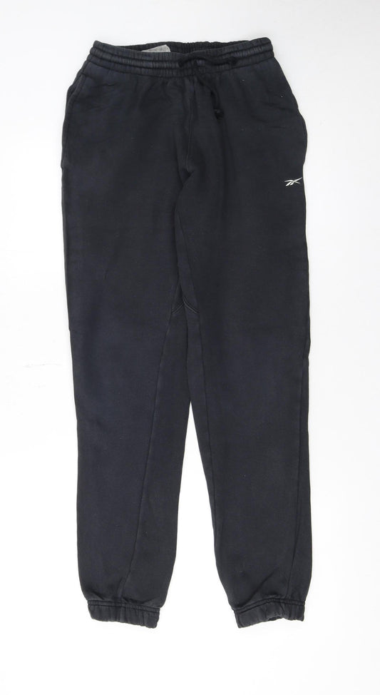 Reebok Women’s Black Jogger Trousers XS Fleece Cotton Blend