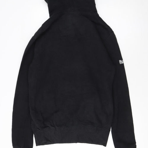 Superdry Men’s Black Pullover Hoodie Size S Regular Fit Fleece
