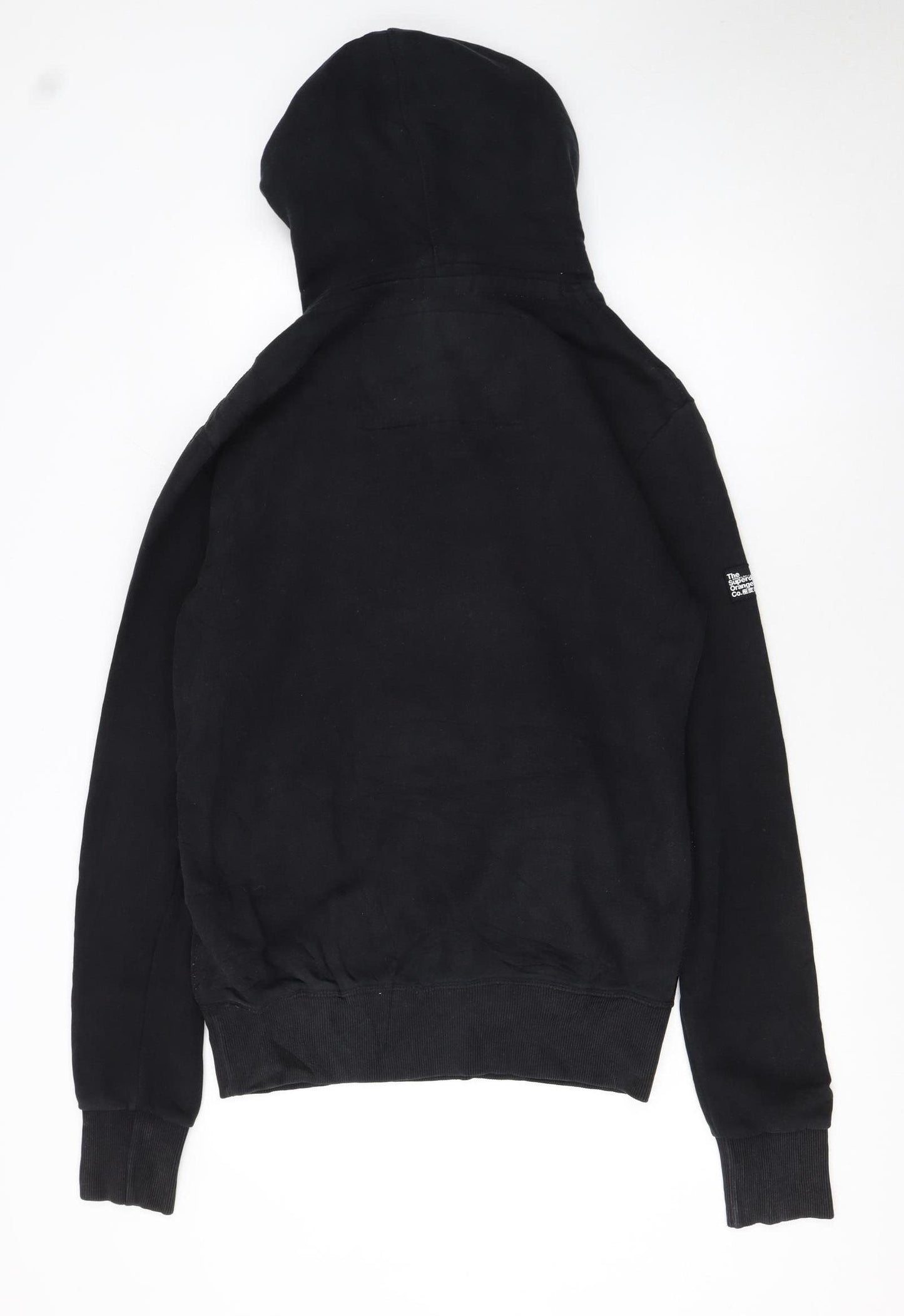 Superdry Men’s Black Pullover Hoodie Size S Regular Fit Fleece