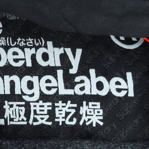 Superdry Men’s Black Pullover Hoodie Size S Regular Fit Fleece