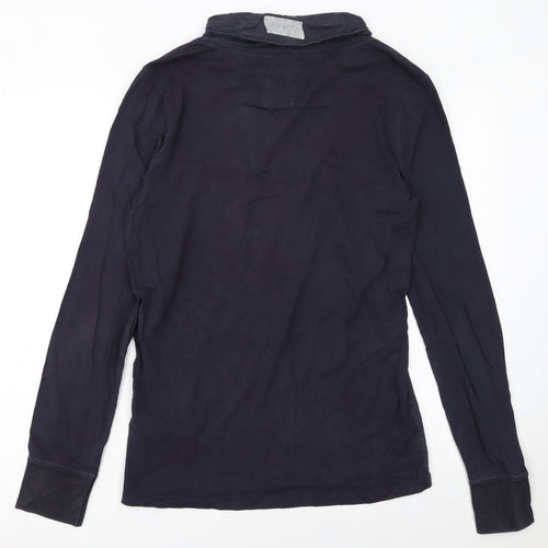 G-Star RAW Men's Blue Long Sleeve Henley Cotton T-Shirt Size M