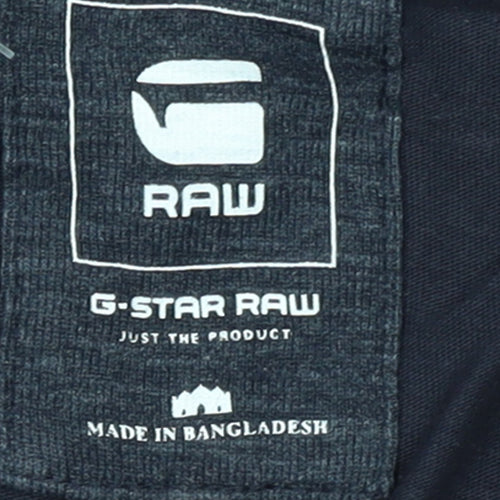 G-Star RAW Men's Blue Long Sleeve Henley Cotton T-Shirt Size M