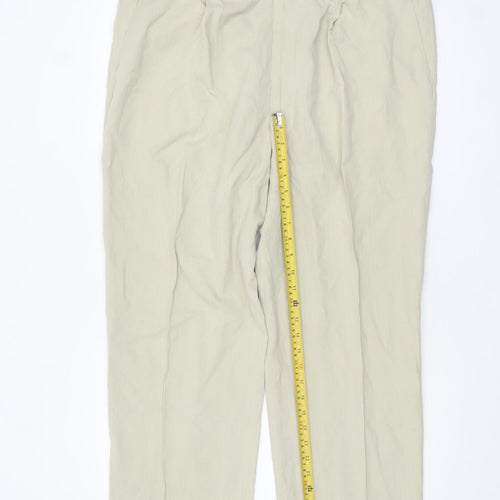 Marks and Spencer Men’s Beige Linen Blend Chino Trousers 40W 31L