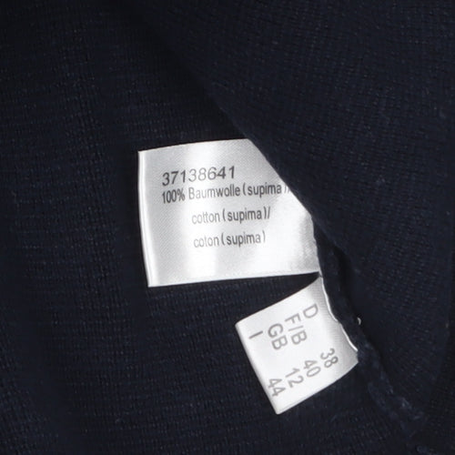 Peter Hahn Women’s Blue Cotton Shawl Collar Cardigan Size 12