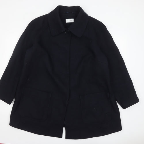 Marks and Spencer Women's Black Wool Blend Classic Mid-Length Coat Size 22
