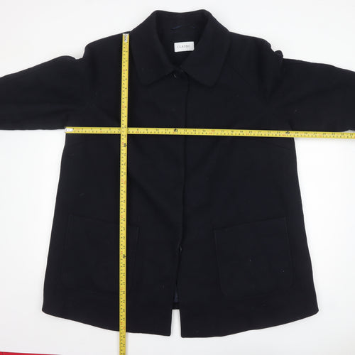 Marks and Spencer Women's Black Wool Blend Classic Mid-Length Coat Size 22