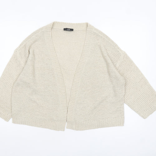 Wallis Women Beige L Open Knit Relaxed Cardigan Jumper
