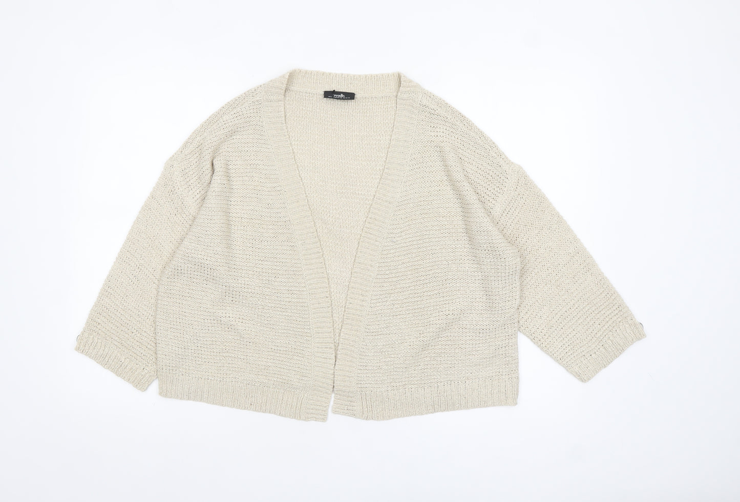 Wallis Women Beige L Open Knit Relaxed Cardigan Jumper