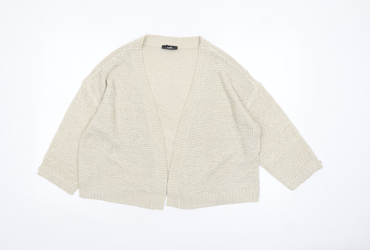 Wallis Women Beige L Open Knit Relaxed Cardigan Jumper
