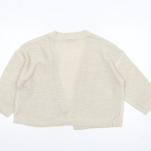 Wallis Women Beige L Open Knit Relaxed Cardigan Jumper