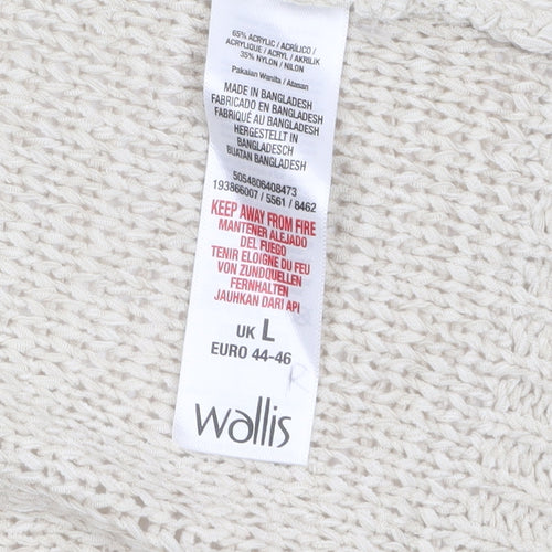 Wallis Women Beige L Open Knit Relaxed Cardigan Jumper