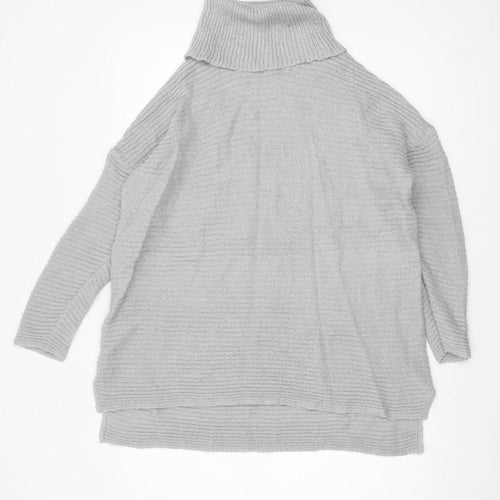Marks and Spencer Womens Grey Roll Neck Chunky Knit Jumper UK 14