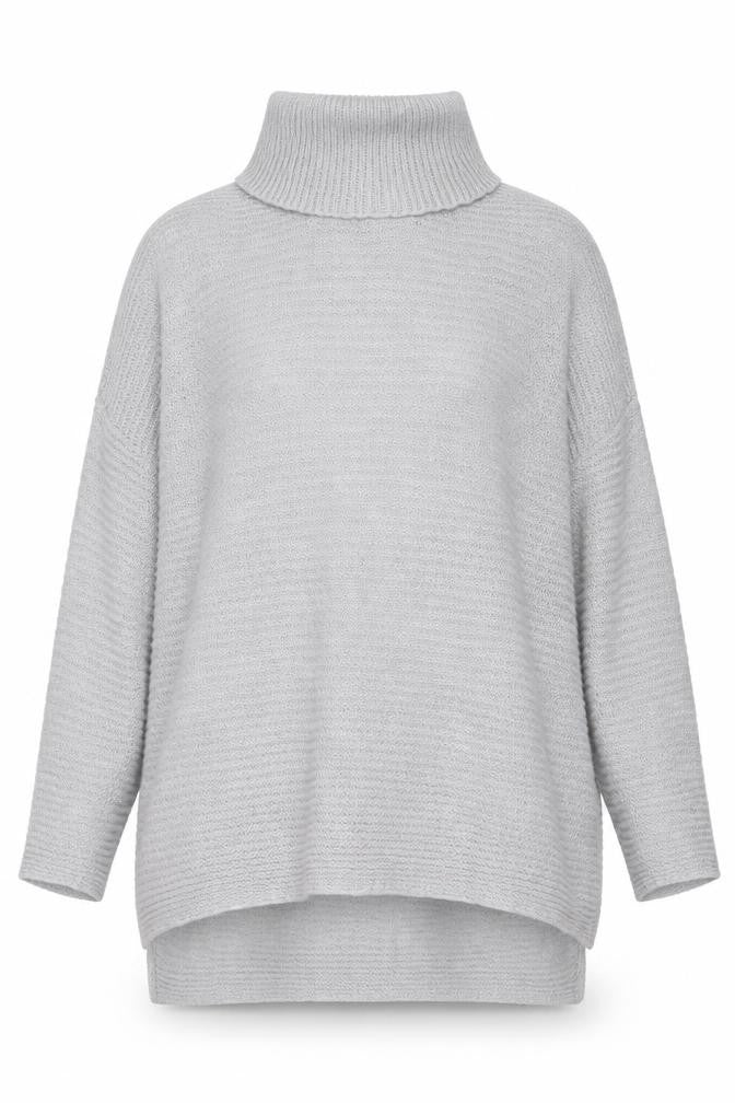 Marks and Spencer Womens Grey Roll Neck Chunky Knit Jumper UK 14