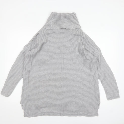 Marks and Spencer Womens Grey Roll Neck Chunky Knit Jumper UK 14