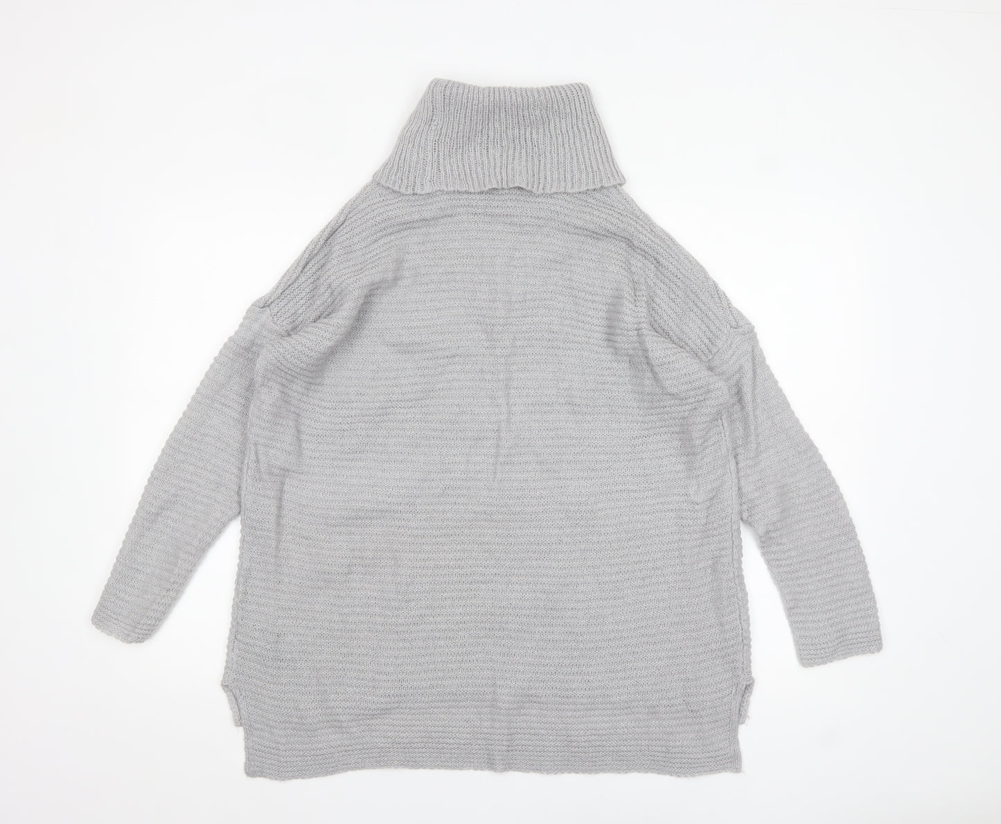Marks and Spencer Womens Grey Roll Neck Chunky Knit Jumper UK 14