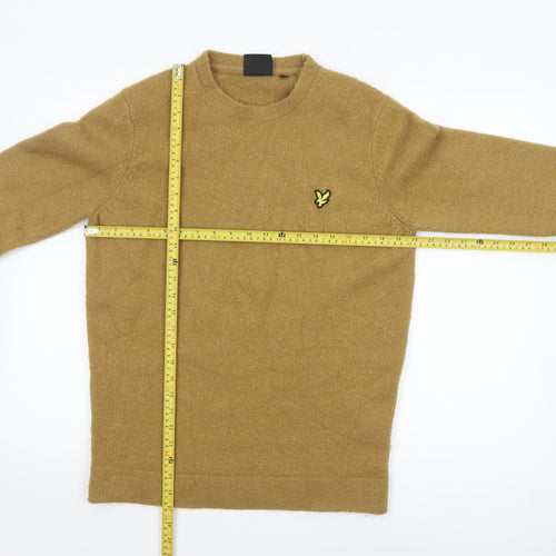 Lyle & Scott Men's Brown Wool Blend Crew Neck Jumper Size M