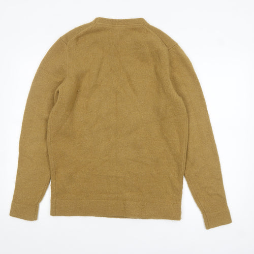 Lyle & Scott Men's Brown Wool Blend Crew Neck Jumper Size M