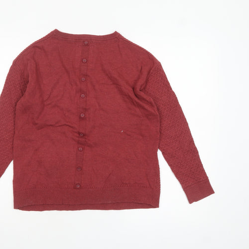 Mantaray Women's Red Knit Button Back Cardigan Size 8