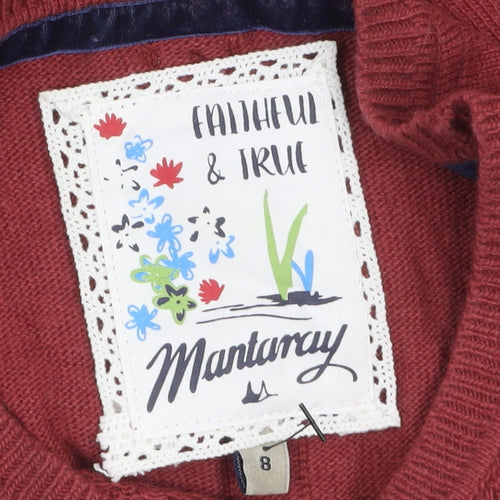 Mantaray Women's Red Knit Button Back Cardigan Size 8