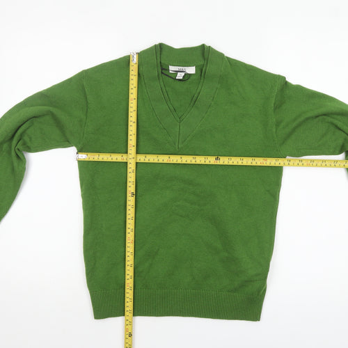 Marks and Spencer Women Green V-Neck Knit Jumper XS