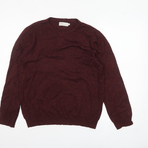 Debenhams Women Brown V-Neck Long Sleeve Knit Jumper Size S