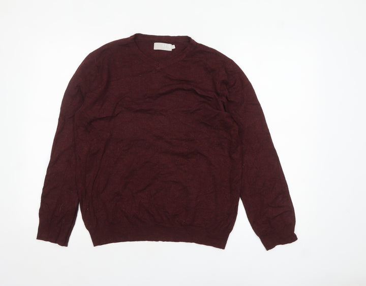 Debenhams Women Brown V-Neck Long Sleeve Knit Jumper Size S