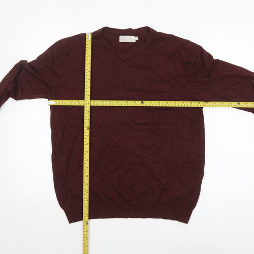 Debenhams Women Brown V-Neck Long Sleeve Knit Jumper Size S