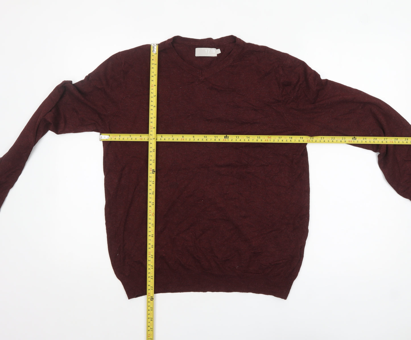 Debenhams Women Brown V-Neck Long Sleeve Knit Jumper Size S