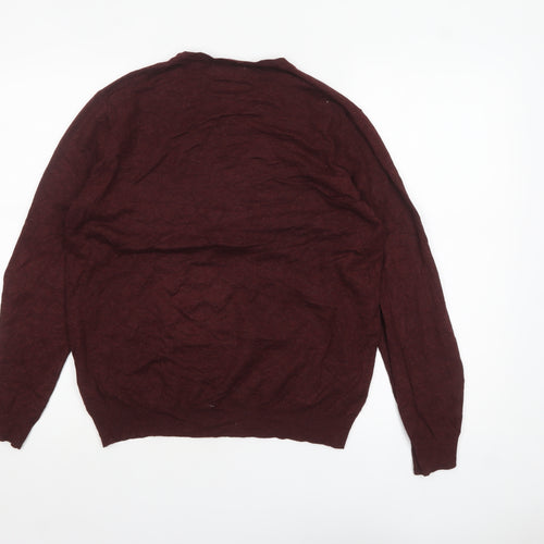 Debenhams Women Brown V-Neck Long Sleeve Knit Jumper Size S