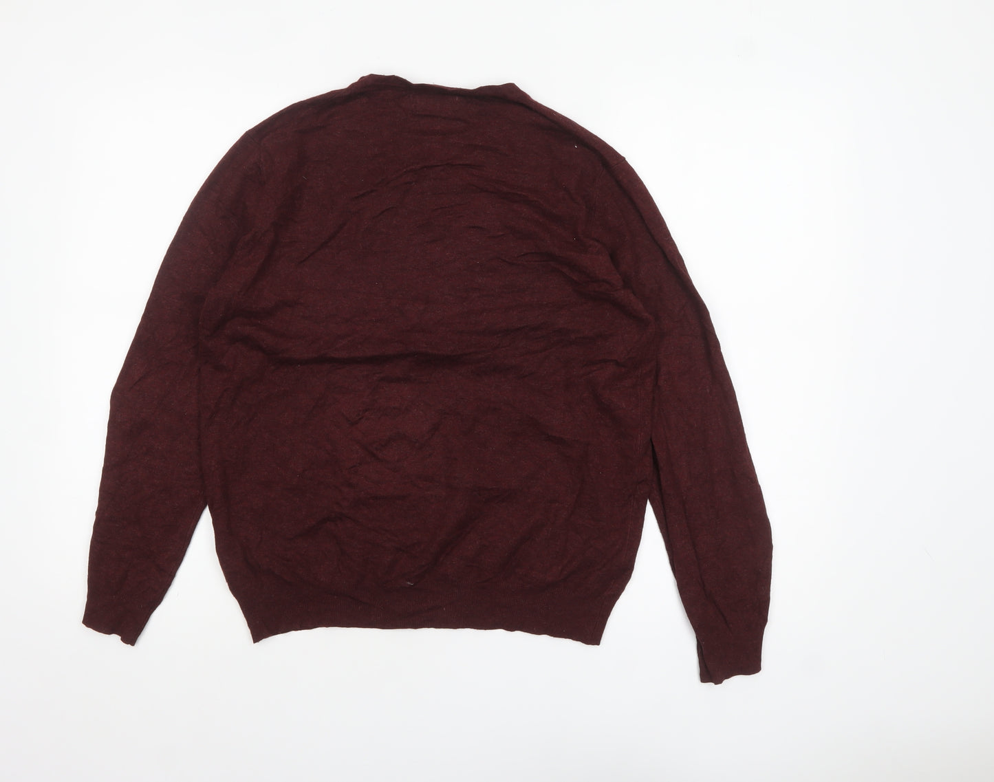 Debenhams Women Brown V-Neck Long Sleeve Knit Jumper Size S