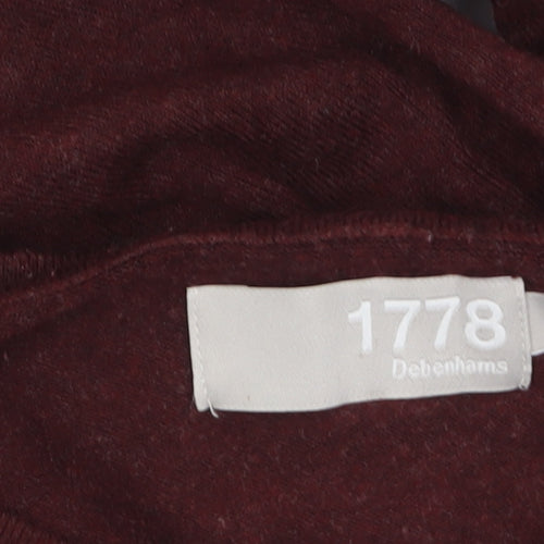Debenhams Women Brown V-Neck Long Sleeve Knit Jumper Size S