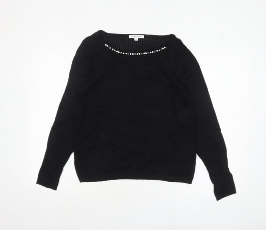 Fenn Wright Manson Women's Black Jewel Neck Knit Jumper M