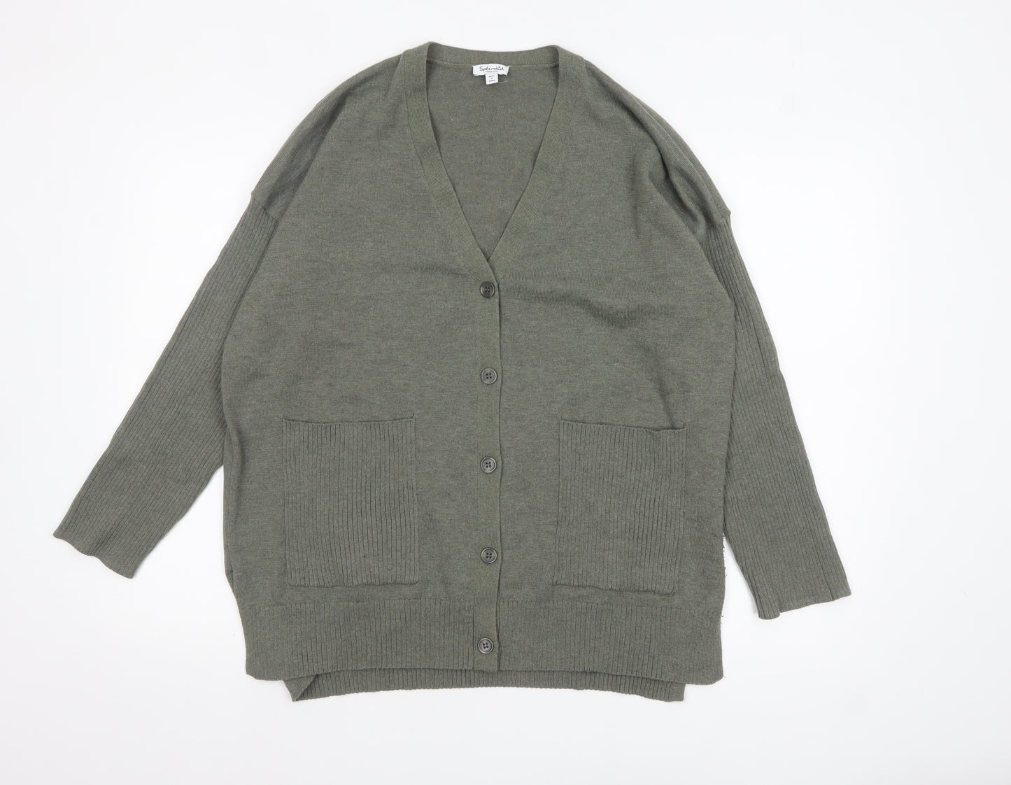 Splendid Women's Green V-Neck Button Knit Cardigan Size M
