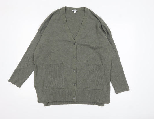 Splendid Women's Green V-Neck Button Knit Cardigan Size M