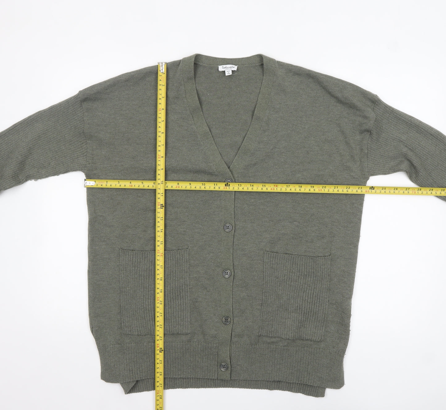 Splendid Women's Green V-Neck Button Knit Cardigan Size M