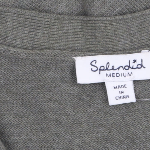 Splendid Women's Green V-Neck Button Knit Cardigan Size M