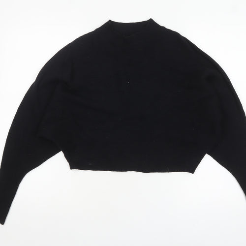 ZARA Women’s Black Mock Neck Dolman Sleeve Knit Jumper Size 10