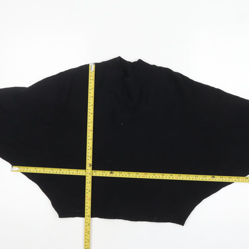 ZARA Women’s Black Mock Neck Dolman Sleeve Knit Jumper Size 10