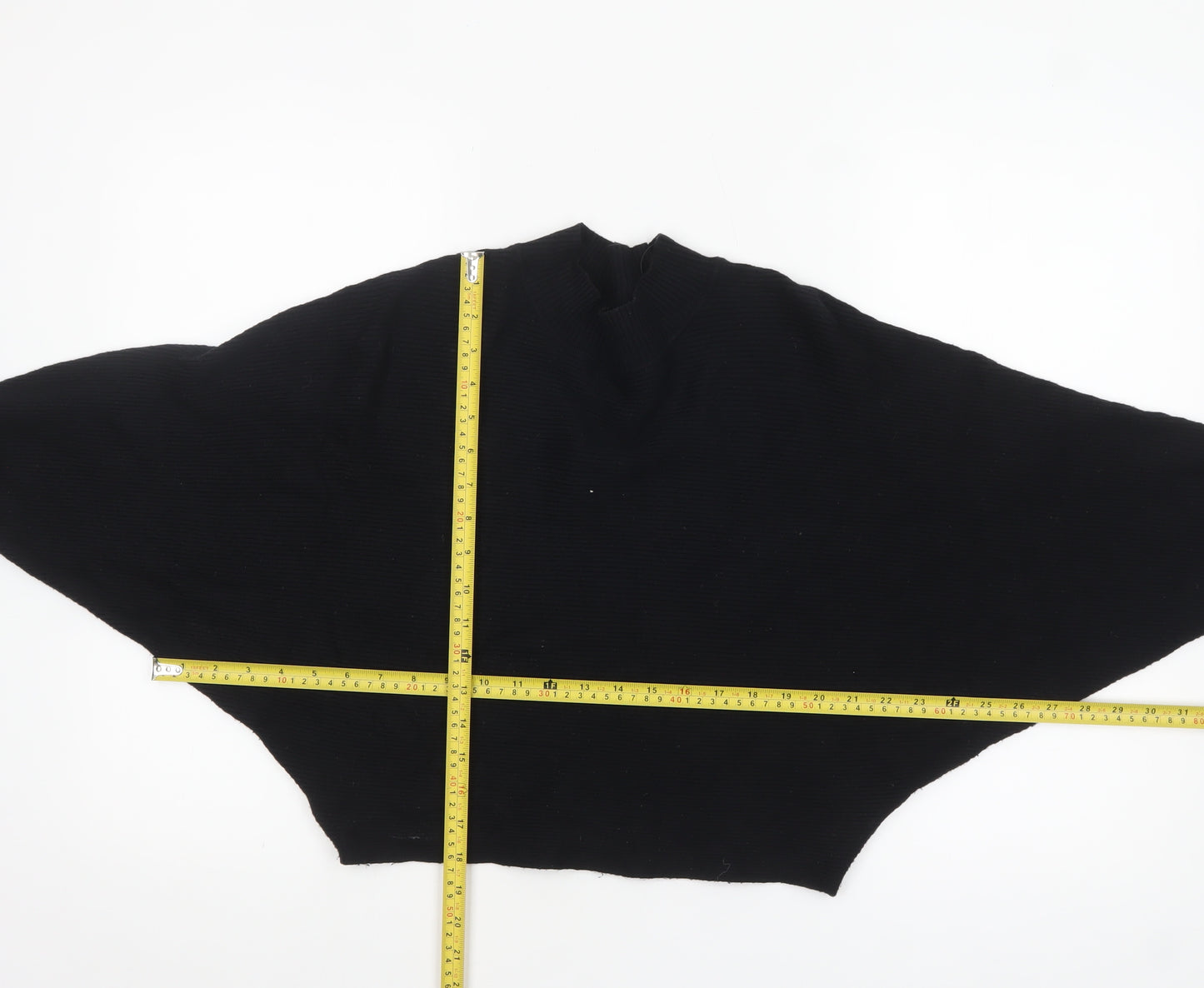 ZARA Women’s Black Mock Neck Dolman Sleeve Knit Jumper Size 10