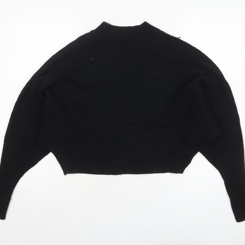 ZARA Women’s Black Mock Neck Dolman Sleeve Knit Jumper Size 10