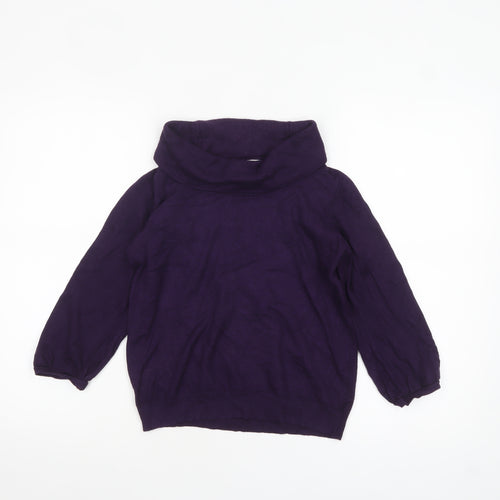 Marks and Spencer Womens Purple Cowl Neck Jumper Size 12