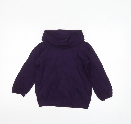 Marks and Spencer Womens Purple Cowl Neck Jumper Size 12