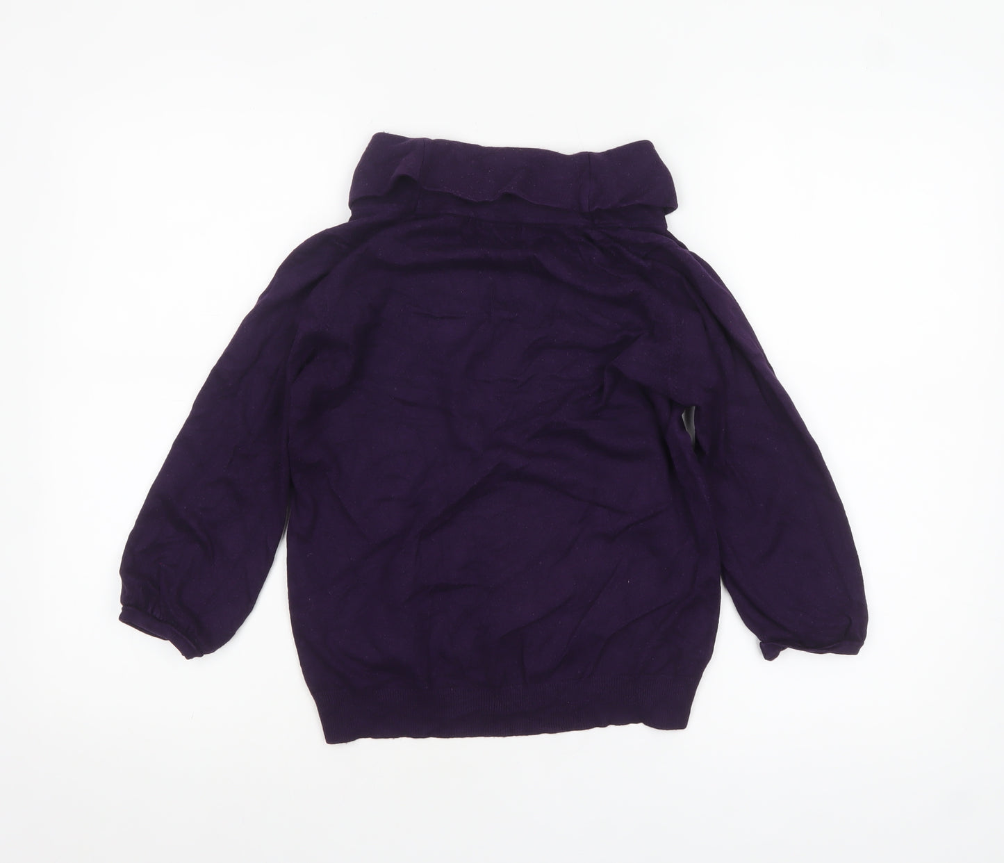 Marks and Spencer Womens Purple Cowl Neck Jumper Size 12
