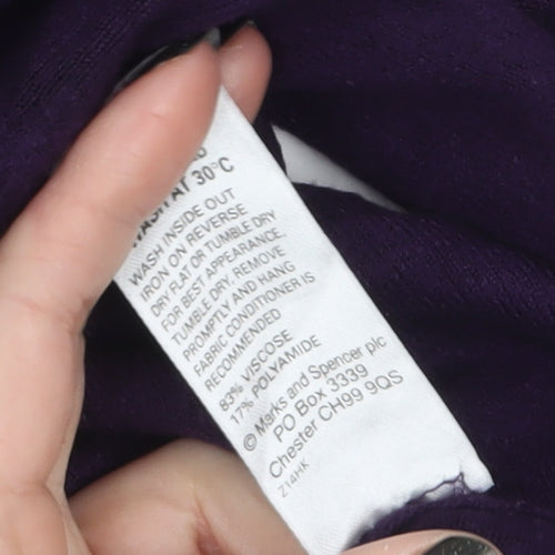 Marks and Spencer Womens Purple Cowl Neck Jumper Size 12