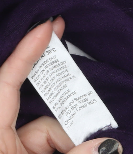Marks and Spencer Womens Purple Cowl Neck Jumper Size 12