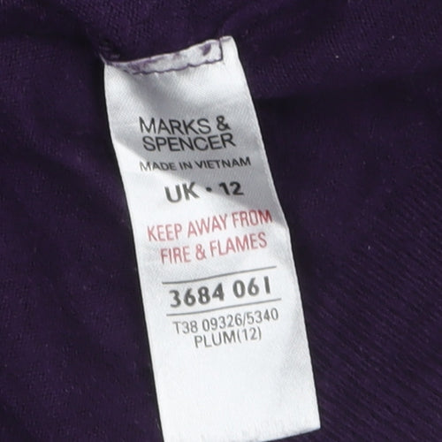 Marks and Spencer Womens Purple Cowl Neck Jumper Size 12