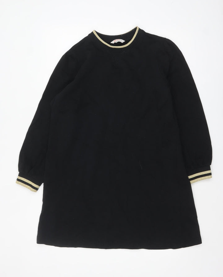 John Lewis Women’s Black Shift Jersey Dress M Long Sleeve Crew Neck