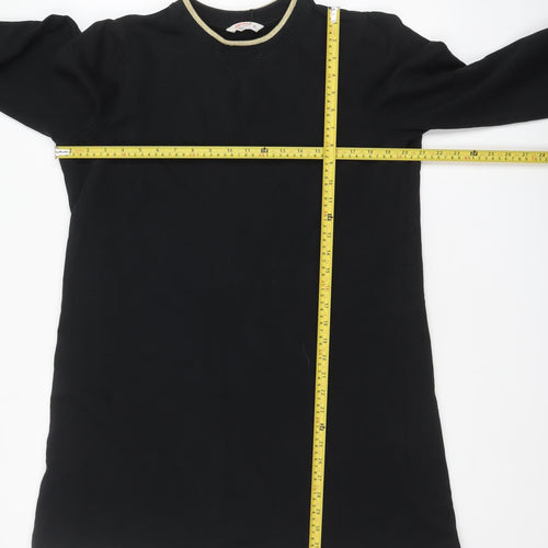 John Lewis Women’s Black Shift Jersey Dress M Long Sleeve Crew Neck